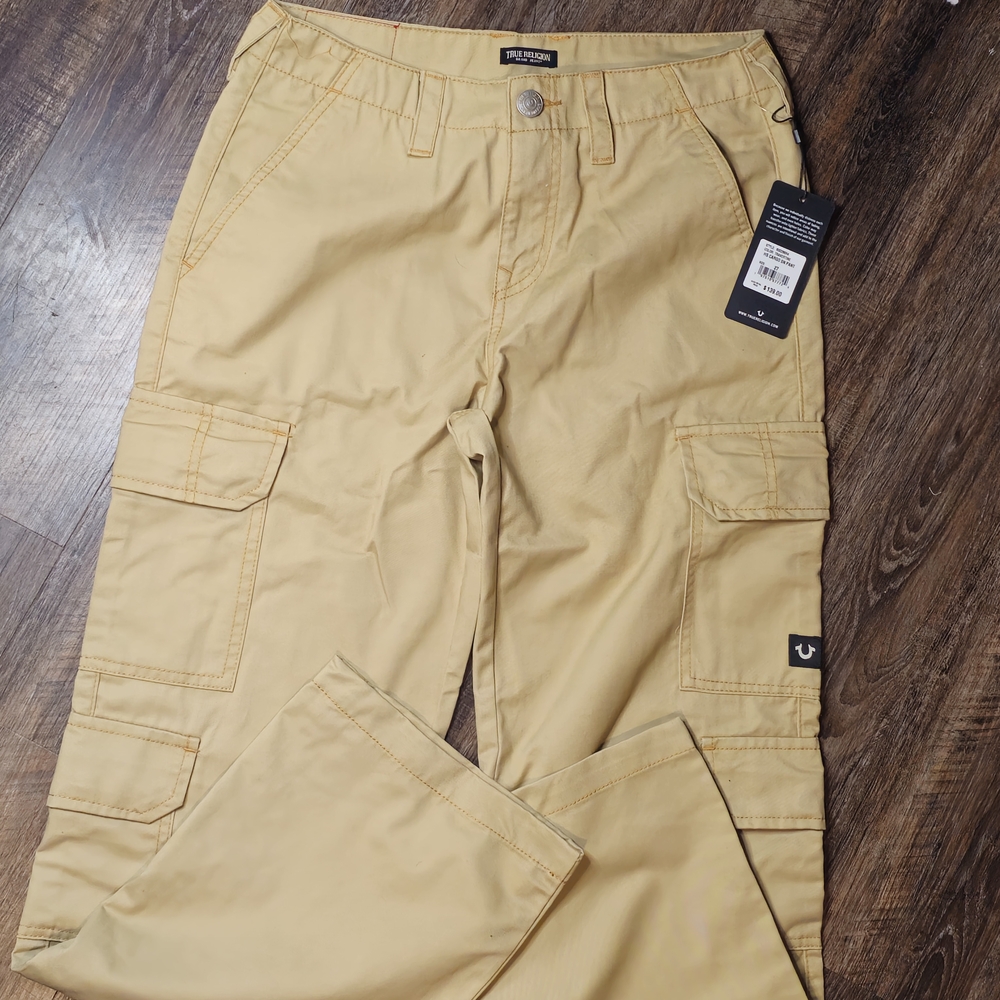 True Religion Women's Tan Straight Leg Pants